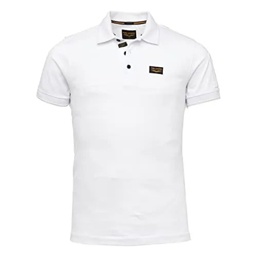 PME Legend Herren Poloshirt TRACKWAY - Regular Fit in Bright White - Stylisches Poloshirt für Herren in Regular Fit, aus 95% Baumwolle, perfekt für jede Jahreszeit und ideal kombinierbar mit Jeans.