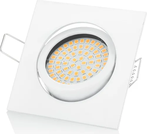 Sweet LED Einbaustrahler flach dimmbar schwenkbar eckig weiß 5W 3000K Einbauspot