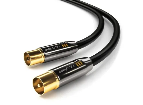 deleyCON deleyCON HDTV TV Antennenkabel 1m Schwarz von deleyCON