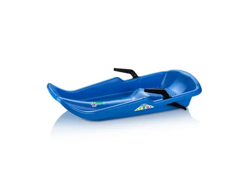BURI Schlitten Schlitten Twister Race Rodel Kinderschlitten mit Bremsen Blau