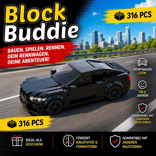 BlockBuddie™ BMW M4 G82 Sport MOC Auto Rennwagen Klemmbausteine