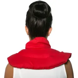 Kirschkernkissen Nackenhörnchen mit Stehkragen in rot von Giraffenland