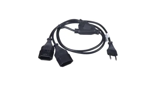 Akyga AK-RD-05A Kabelzasilający Typ Y - Sonstige Kabel & Adapter, hochwertiges 1,2 m Doppelstromkabel für die gleichzeitige Stromversorgung von zwei Geräten mit Europlug.
