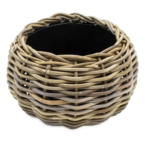 Spetebo Rattan Pflanztopf mit Kunststoff Einsatz von Spetebo