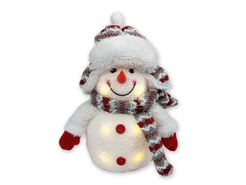 LED Deko Schneemann Beleuchtet mit Mütze, Schal und Handschuhe Höhe ca. 26 cm