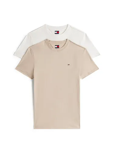 Tommy Jeans Rundhalsshirt TJM XSLIM 2PACK JERSEY TEE EXT (Packung, 2er-Pack) Logostickerei, 2Pack