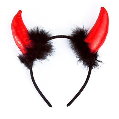 Oblique Unique® Haarreifen mit Teufel Hörner Ohren Fasching Karneval Halloween Party Kostüm
