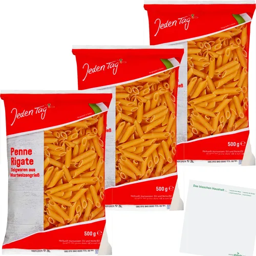 Jeden Tag Penne Rigate 3er Pack 3x500g Packung usy Block