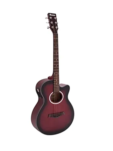 DIMAVERY AW-400 Westerngitarre, redburst - Western-Gitarre mit Cutaway, inkl. Tonabnehmersystem mit 3-Band-EQ und Tuner - ideal für kreative Musiker und Auftritte.