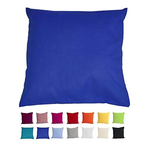 beties Basic Kissenbezug ca. 40x40 cm Kissenhülle 100% Baumwolle in vielen fröhlichen Uni-Farben (royal)
