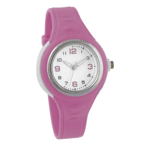 Kinderarmbanduhr mit Silikonarmband Lila für Mädchen Quarzuhrwerk Geschenk