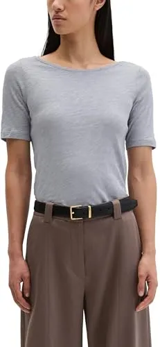 MARC O'POLO Damen T-Shirt aus softem Slub-Jersey, grau horizon, Gr. XL - Feminines T-Shirt aus 100% Baumwolle mit weichem Slub-Jersey. Bequemer Regular Fit und U-Boot-Ausschnitt, ideal zum Kombinieren. Zeitlos und vielseitig für jeden Anlass.
