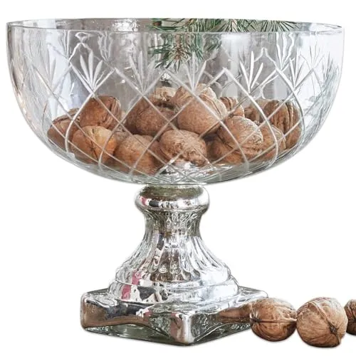 LOBERON Schale Iesha, mundgeblasen mit elegantem Silberfuß von LOBERON