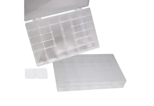 Work plus Sortimentskasten 2er Set Sortierbox transparent mit je 36 Fächern, verstellbare (2 St), Kleinteilemagazin, Sortimentskasten verstellbar