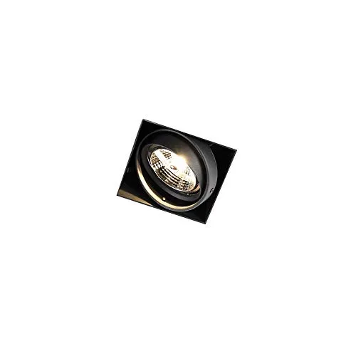 Qazqa Einbaustrahler, Einbauleuchte - Oneon Trimless 70 - Schwarz, max. 50W, Geeignet für LED, 17.5cm, Quadratisch, Ideal als Flur, Küche lampe und Schlafzimmerlampe