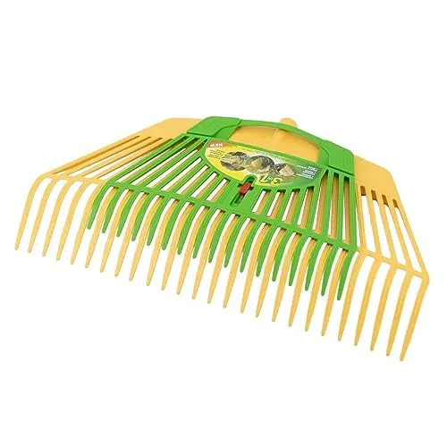 60cm Laubrechen mit Laubhand 38 cm Fächerbesen Set Kunststoff Laubgreifer | 2in1 Laub Harke mit 26 Zinken und Laubfeger mit 17 Zinken für Blätter, Laubschaufel ideal als Laubfächer und Schaufel nutzbar