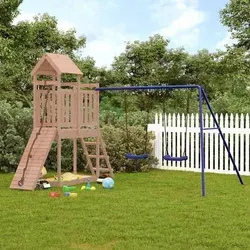 vidaXL Spielturm Massivholz Douglasie - Spielplatz für Kinder aus langlebigem Douglasien-Massivholz, mit Kletterwand, Rutsche und Sandkasten – ideal für fantasievolle Abenteuer im eigenen Garten!