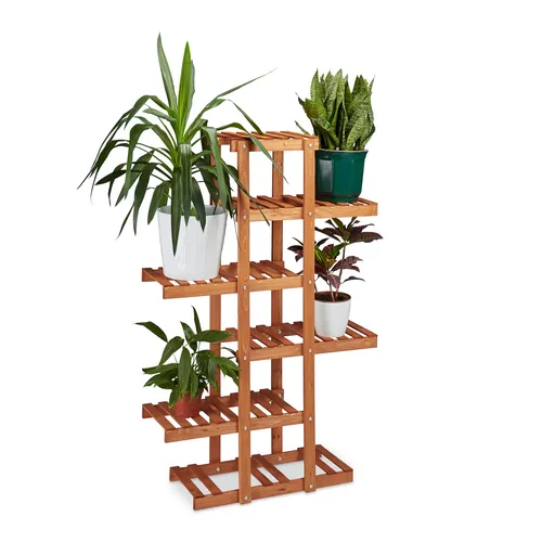 Blumenregal aus Holz - Pflanzentreppe mit 5 Ebenen - Topfpflanzenständer aus hochwertigem Holz, ideal zur Präsentation Ihrer Pflanzen und Blumen, mit einer Höhe von 125 cm für optimalen Platz.
