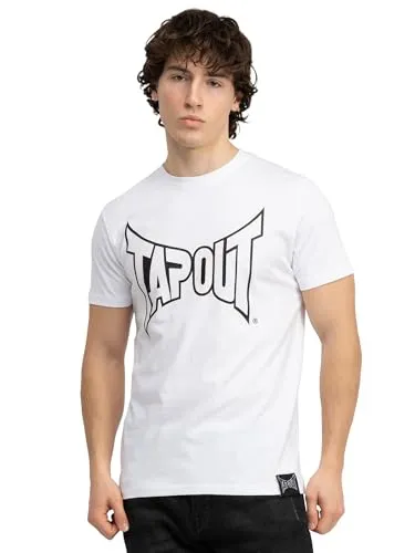 Tapout Herren T-Shirt Lifestyle Basic Tee Normale Passform, White/Black, XXL