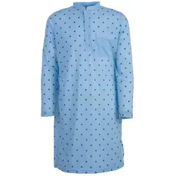Lucky Nachthemd Nachthemd Langarm - Stehkragen blau XL