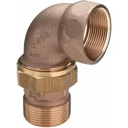 Viega Gewindefitting Rotguss Winkel-Verschraubung AG/IG Typ 3088 - Sanitärinstallation, 3/4 Zoll flachdichtend, ideal für Heizungs- und Trinkwasserinstallationen aus hochwertigem Rotguss.