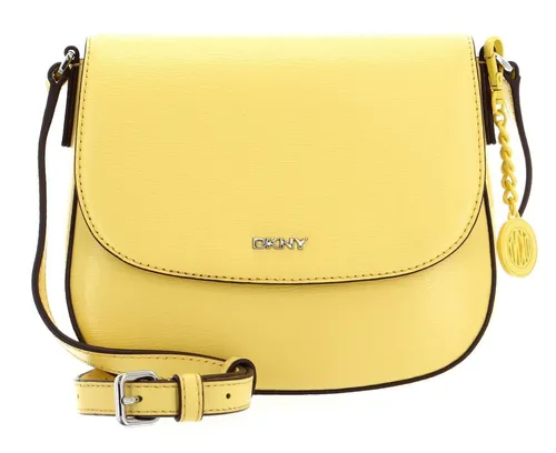 DKNY Umhängetasche Bryant - Stilvoller Alltagsbegleiter - Umhängetasche aus 100% Rindsleder mit verstärktem Boden und geräumigem Hauptfach, ideal für alle wichtigen Dinge im Alltag. Modernes Design in Spring Yellow.