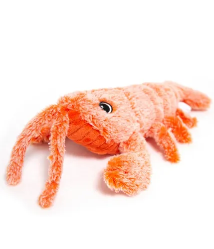 PetTec® Interaktives Katzenspielzeug - Beweglicher Hummer mit Katzenminze - Spielzeug mit Katzenminze, interaktiver Hummer regt den Jagd-Instinkt an, wiederaufladbar und mit echtem Katzenminze-Kissen für mehr Spielspaß und weniger Langeweile.