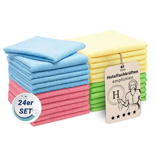 ZOLLNER 24er Set Mikrofasertücher für streifenfreien Glanz von Zollner