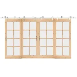 vidaXL Schiebetür-Beschlagsatz 400 cm Edelstahl Silbern - Zubehör für Türsprechanlagen: Robuster Schiebetür-Beschlagsatz aus Edelstahl für sanft gleitende Türen, ideal für begrenzte Wandflächen und einfache Installation.