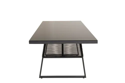 ebuy24 Gartentisch Dallas Esstisch schwarz - Gartentisch in elegantem Schwarz, ideal für Garten und Terrasse, bietet Platz für gesellige Runden mit einer Breite von 90 cm und einer Länge von 193 cm.