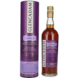 Glencadam RESERVA PX Small Batch 46% Vol. 0,7l in Geschenkbox - Whisky in strahlendem Bernstein, reichhaltig und weich im Geschmack mit Noten von Toffee und Früchten. Ideal als edles Geschenk für Whisky-Liebhaber.