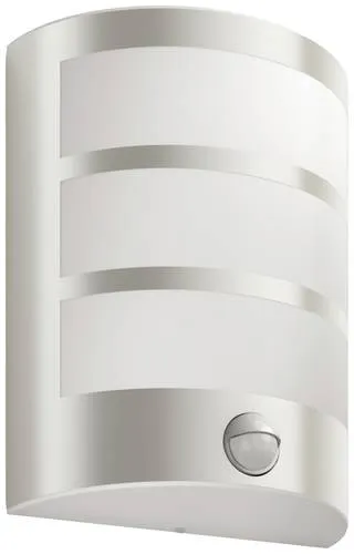 Philips LED Python Außenwandleuchte mit Bewegungsmelder - Moderne Edelstahl LED-Außenwandleuchte mit 800 Lumen, Bewegungsmelder bis 10m und 3.8W Energieverbrauch – ideal für effiziente Beleuchtung im Außenbereich.