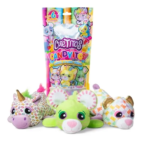 Cutetitos Candyitos, 17 cm großes Plüschtier, duftende & weiche Kuscheltiere, Bezauberndes Plüschtier mit Bonbonverpackung, geeignet für Mädchen und Jungen ab 3 Jahren