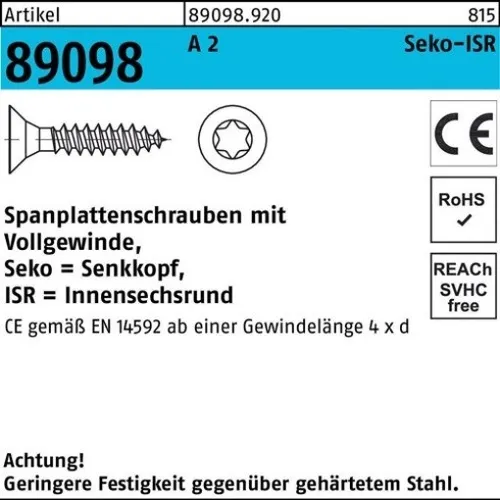200er PACK(Stk) 089098920009045030 Spanplattenschraube R 89098 SEKO Innensechsr