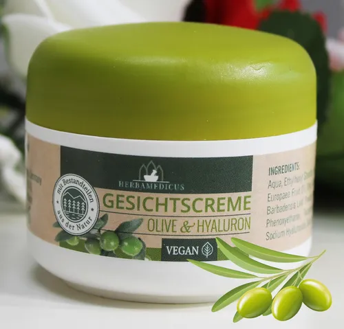 Gesichtscreme Olive & Hyaluron 50 ml von AXISIS - Arzneimittel zur intensiven Feuchtigkeitspflege, mit wertvollem Olivenöl und Hyaluron für ein strahlendes Hautbild.