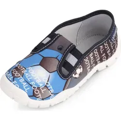 Ladeheid Jungen Hausschuhe LAVI0018 (Fußball Blau, 26 EU). - Blau - 26