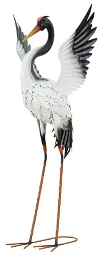 Geschenkestadl XXL Storch 82cm - Metall Vogelfigur für Garten - Tierfiguren & Tierstatuen - Außergewöhnliche XXL Storch Metallfigur, ca. 82cm hoch, ideal als Dekoration oder Geschenk für Gartenliebhaber.