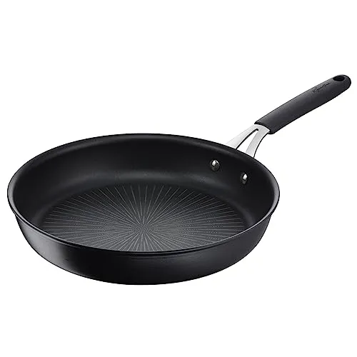 Lagostina Tempra Bratpfanne 28 cm mit kratzfester Titan-Antihaftbeschichtung, Boden aus Edelstahl, genieteter Griff aus Stahl und Silikon, für alle Wärmequellen, einschließlich Induktion