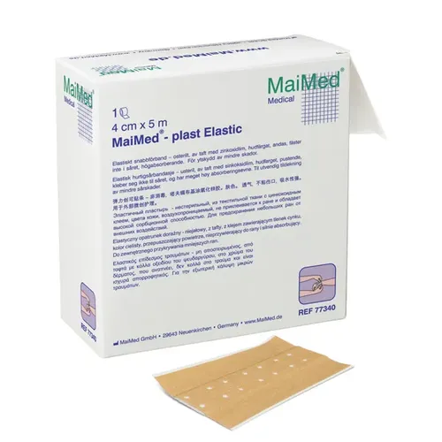 Wundpflaster MaiMed plast Elastic 8 cm x 5m 1 Stück/Box gebrauchsfertiger, hautfarbener, querelastischer 77360
