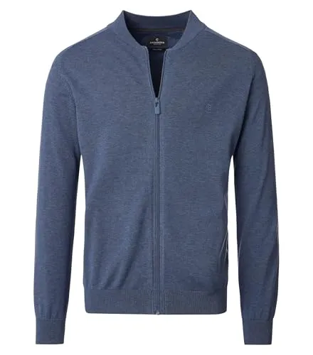 CASAMODA Strickjacke Uni - Elegante Herrenbekleidung - Strickjacke aus reiner Pima-Baumwolle mit normaler Passform und Stehkragen. Bietet ein besonders weiches Tragegefühl und ist vielseitig kombinierbar.