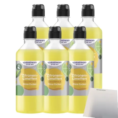 usy Bundle für Sodastream Zitrone-Limette ohne Zucker Sirup VPE (6x440ml Flasche) + usy Block