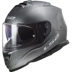 LS2 STORM II SOLID Matt Titanium Motorradhelm - Motorradhelm mit 3D-Polycarbonat-Schutzschirm, integriertem Sonnenschutz und optimierter Stoßdämpfung für maximale Sicherheit und Komfort beim Fahren.