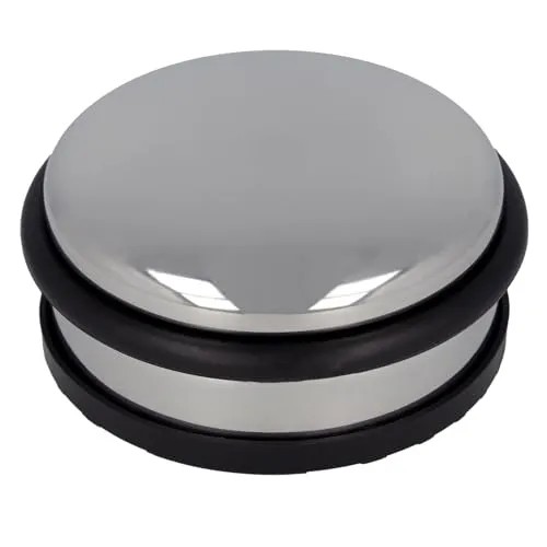 Westcott Türstopper aus Edelstahl | Runder Türstopper mit 1,2kg Eigengewicht | Türschonender Gummiring | Extra rutschfeste Unterseite | ⌀ 10cm, Höhe 4cm | Stabil bei Durchzug | E-19001 00