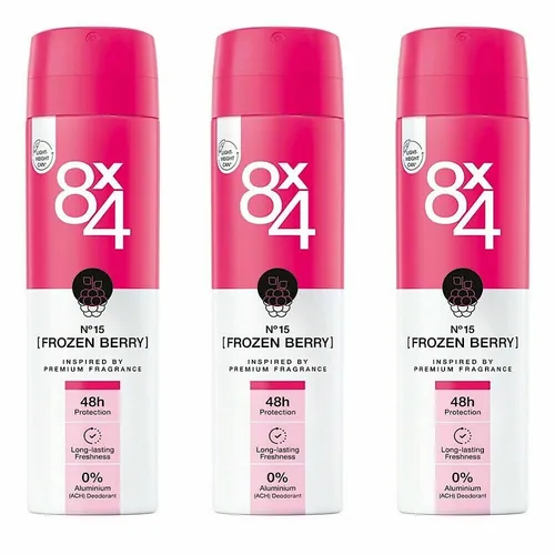 ✅ 8x4 Deo Deodorant Spray Frozen Berry 48h Schutz ohne Aluminium 3x 150ml ✅