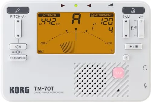 Korg TM70 – Kombiniertes Metronom und Stimmgerät in Weiß von Korg