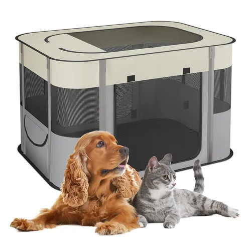 Faltbarer Welpenauslauf für Hunde und Katzen - Gehege & Zäune, ideal für sicheres Spielen im Freien, faltbar und in verschiedenen Größen erhältlich.