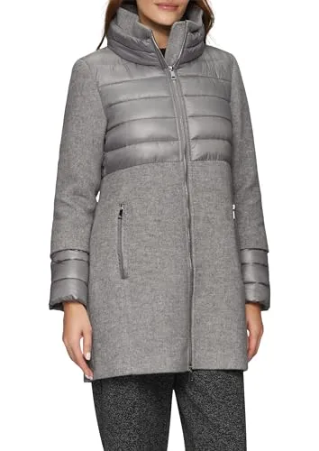 s.Oliver Funktionsmantel mit Stehkragen in Grau M (38) - Funktionsjacken mit Fabricmix, hoher Stehkragen und Slim Fit für eleganten Komfort im Alltag.