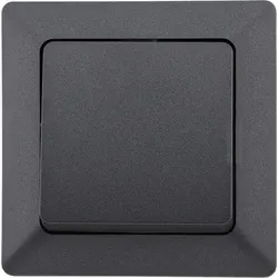 MILOS Wechsel-Schalter UP anthrazit 250V/ 10A inkl. Rahmen Steckanschluss - Grau