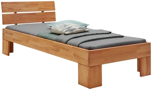 Home affaire Massivholzbett Modesty II, Made in Europe (hohe Belastbarkeit: 200kg je Seite), aus massiver Kernbuche, in verschiedenen Breiten, mit Metallbeschlägen