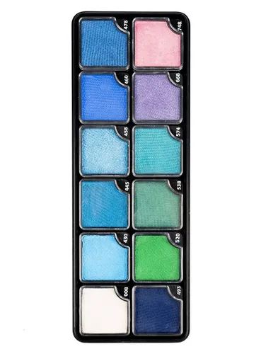Aqua Make-up Color Set Ocean World - 12er Palette für Karneval & Halloween - Hochwertige Gesichtsfarben fürs Verkleiden & Kostüme mit 12 Farbtönen für Wasserwelten. Ideal für Karneval, Halloween und Mottopartys. Einfach aufzutragen und lange haltbar.